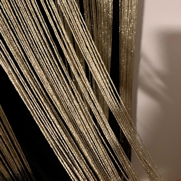 Tank top with gold and shiny black frange. Metal golden collar. - Picture 4 of 4